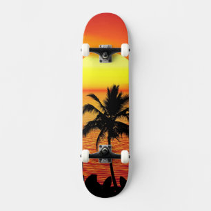 Skateboard La playa de Sun Red Tropics Palm Beach