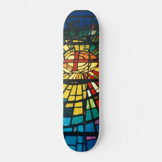 Skateboard La prisma ligera del vitral colorea la cubierta (Anverso)