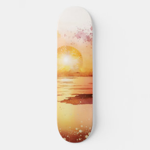 Skateboard La Serie de Playa de Acuarela Diseño 3