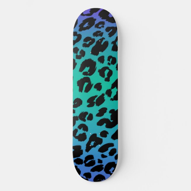 Skateboard La Serie Leopardo Multicolor Diseño 6 (Anverso)