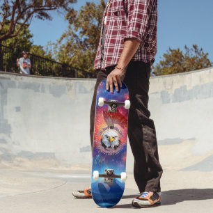 Skateboard La Tierra De Los Libres Hogar Águila Marrón Fuegos