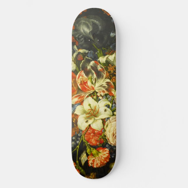 Skateboard La vida con flores y fruta (Anverso)