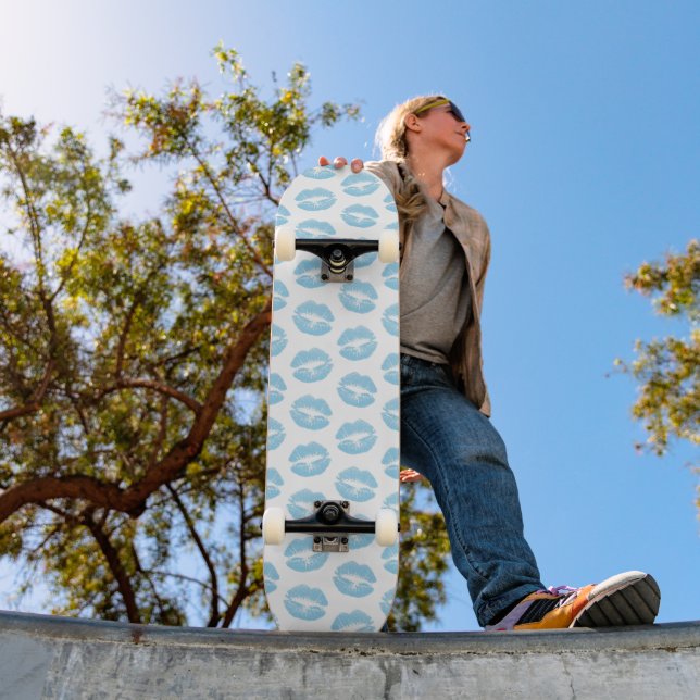 Skateboard Labios Azules, Patrón De Labios, Lápiz De Labios A (Exterior 1)