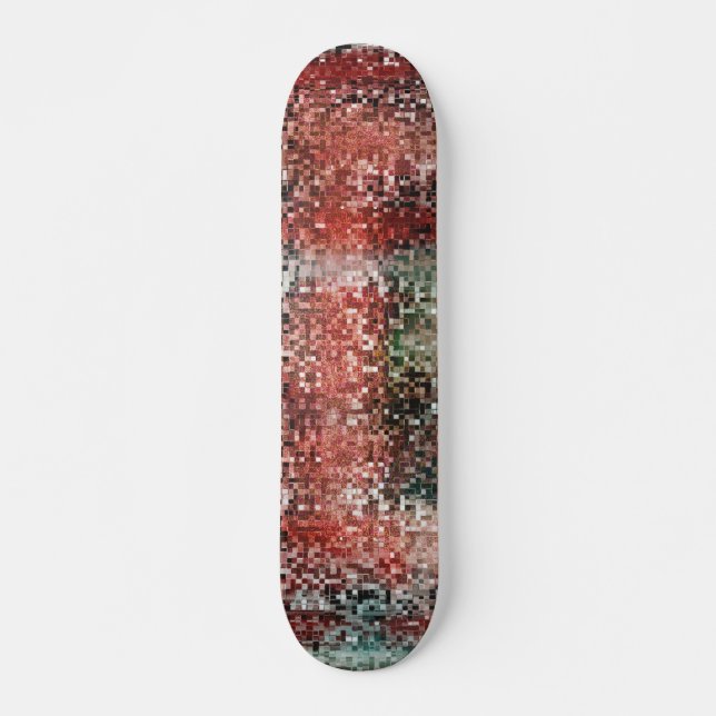 Skateboard Ladrilho vermelho manchado tinta com spray (Anverso )