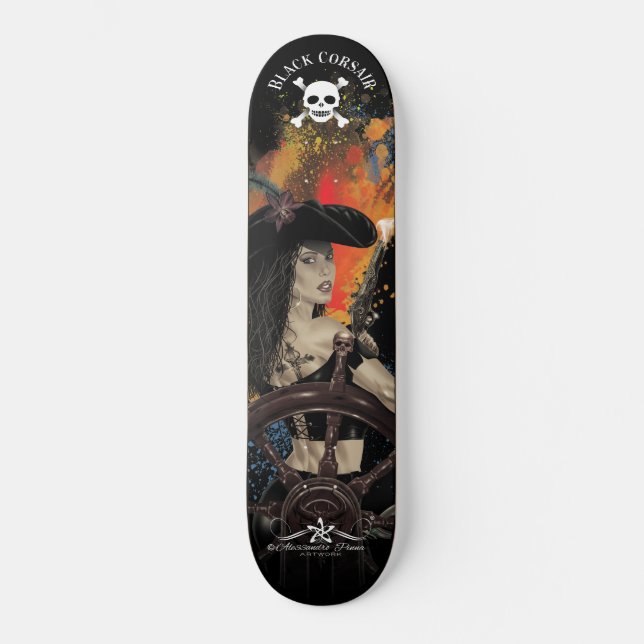 Skateboard Lady Black Corsair (Anverso)