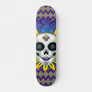 Skateboard Lady Jester Skull