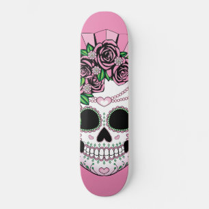 Skateboard Lady Sugar Skull
