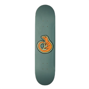 Skateboard Lagarto anaranjado de la cola larga con los puntos