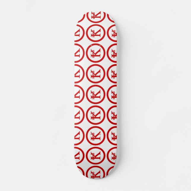 Skateboard Laos Kip Lao / Signo de dinero laosiano (Anverso)