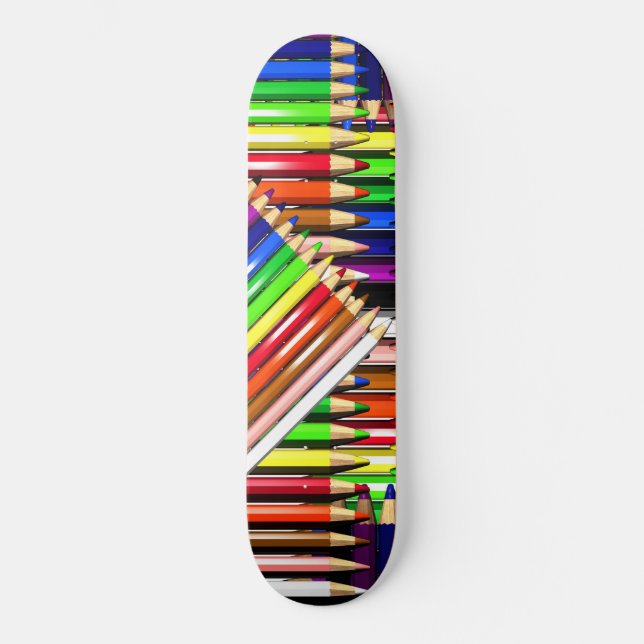 Skateboard lápices de colores (Anverso)