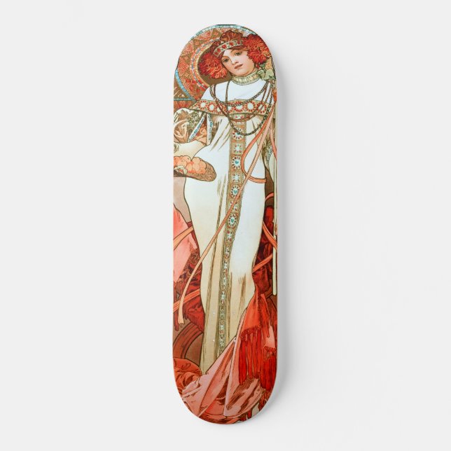 Skateboard L'Automne por Alphonse Mucha (Anverso)