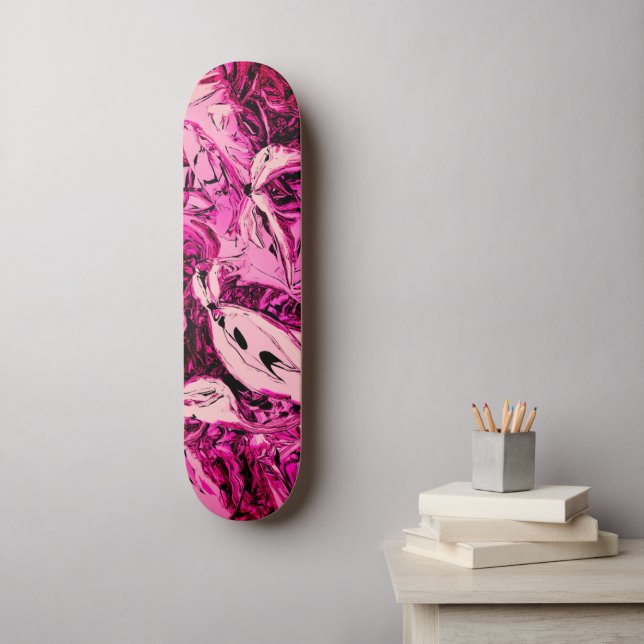 Skateboard Lavanda Negrita (Arte de la pared)