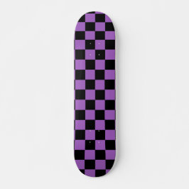 Skateboard Lavanda y patrón negro de verificación