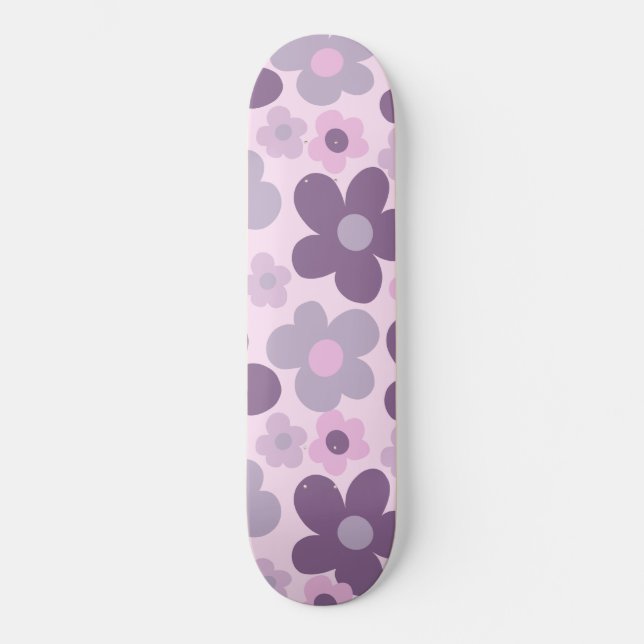 Skateboard Lavender Dasies Retro Dream #1 #retro #decoración  (Anverso)