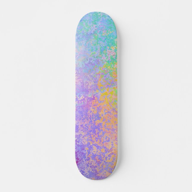 Skateboard Lavender Sunrise Pastel Neon Alcohol Tinta Resumen (Anverso )