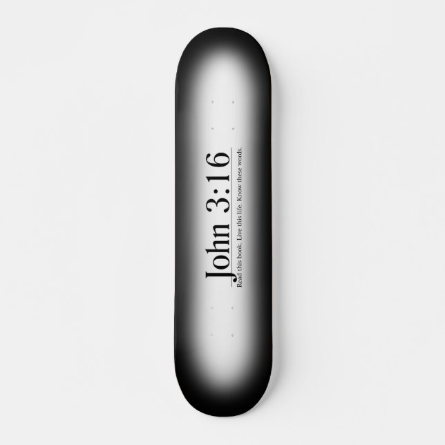 Skateboard Lea el 3:16 de Juan de la biblia (Anverso )