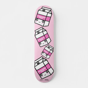 Skateboard Leche de fresa de Kawaii dulce yum pastel rosa