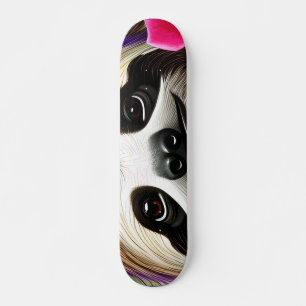 Skateboard Leche feliz con flores