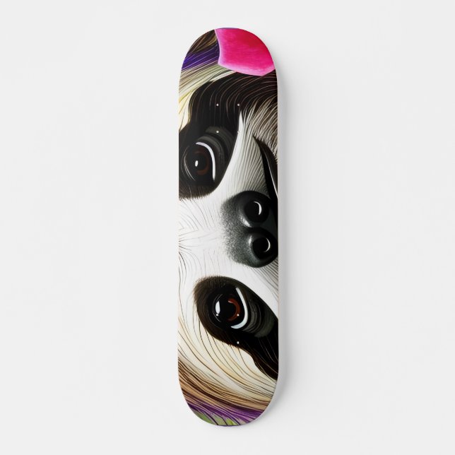 Skateboard Leche feliz con flores (Anverso )