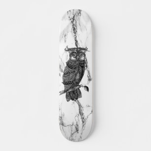 Skateboard Lechuza camuflada en mármol