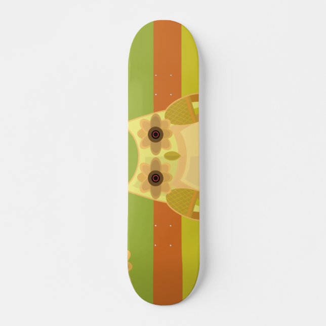 Skateboard Lechuza de cosecha - Amarilla (Anverso )