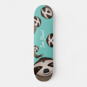 Skateboard Lento Ilustracion Verde azulado de animales