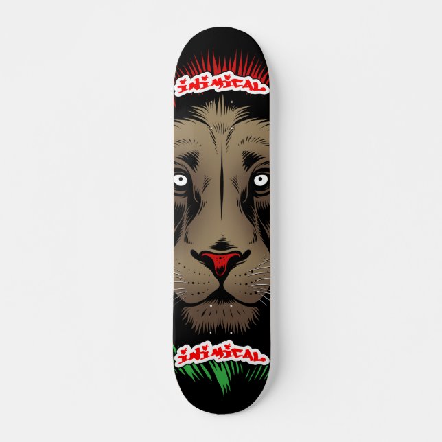 Skateboard León de reggae hostil (Anverso )