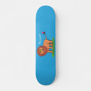 Skateboard León feliz con ilustracion personalizado de maripo