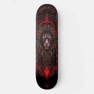 Skateboard León mítico con patrones tribales fantasía oscura