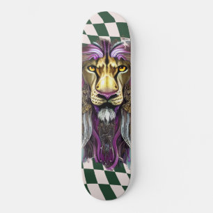 Skateboard León púrpura retro retro revisado