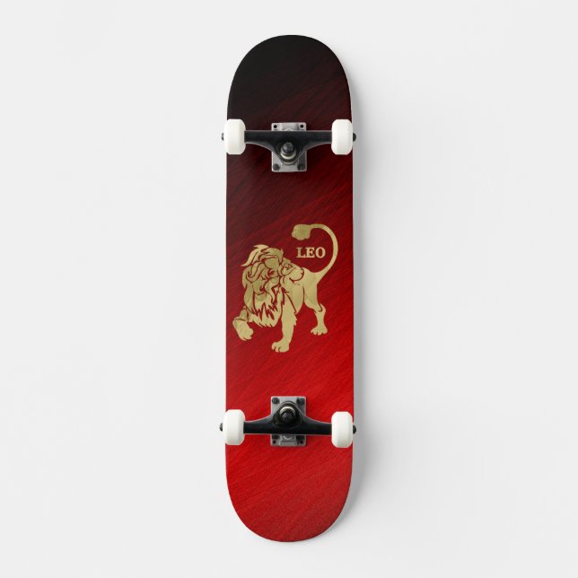 Skateboard León rojo magnífico Zodiac (Anverso)