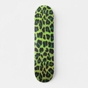 Skateboard Leopard Black and Green Print