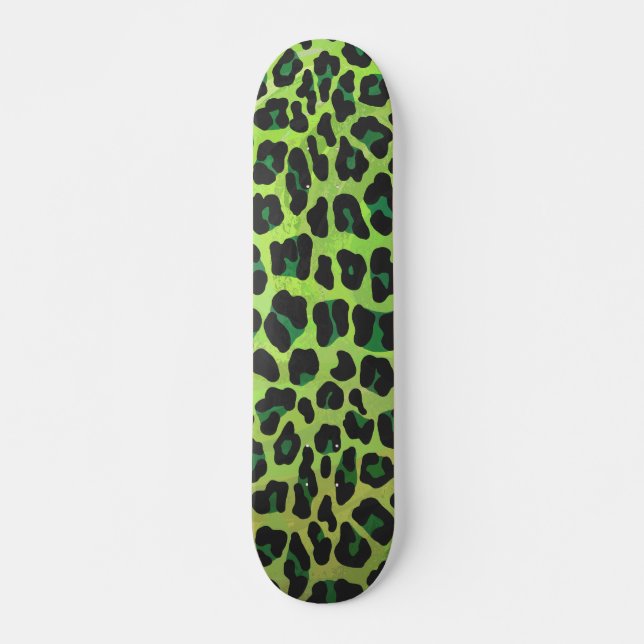 Skateboard Leopard Black and Green Print (Anverso )