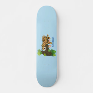 Skateboard Leopardo lindo durmiendo en un ilustracion de pers