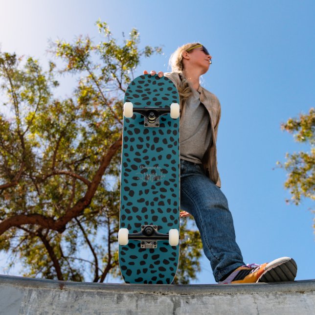 Skateboard Leopardo Verde azulado HAMbWG (Exterior 1)