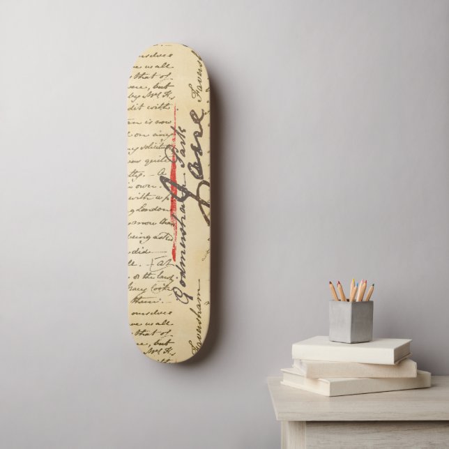 Skateboard Letra Jane Austen (Arte de la pared)