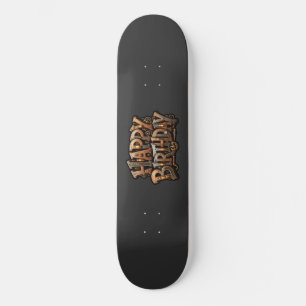 Skateboard Letras de feliz cumpleaños steampunk
