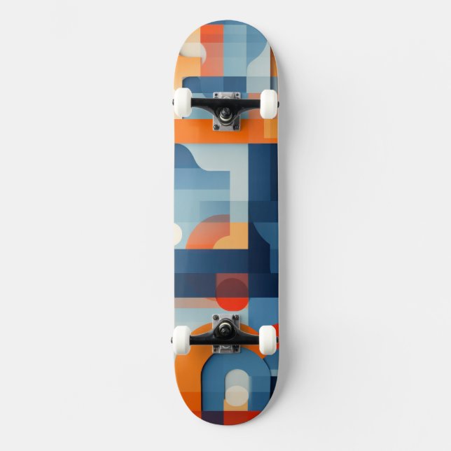 Skateboard Letras en azul y naranja (Anverso)