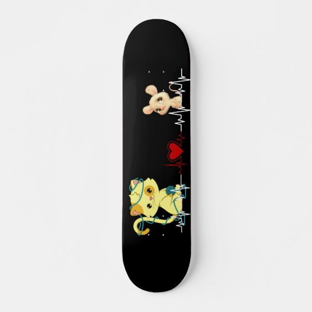 Skateboard Liebe zwischen Katze und Maus (Anverso )