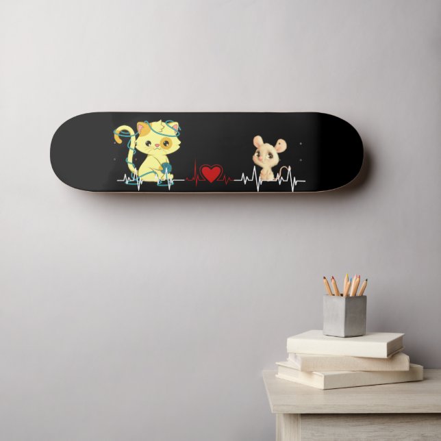 Skateboard Liebe zwischen Katze und Maus (Arte de pared (horz))