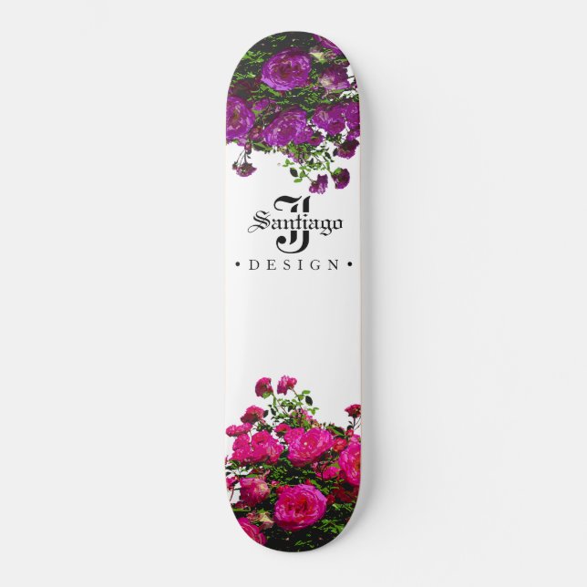 Skateboard Lienzo floral (Anverso)