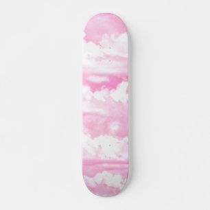 Skateboard Light Pink Elegant Clouds Decor
