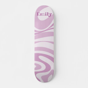 Skateboard Lilac de patrón Swirl retro personalizado