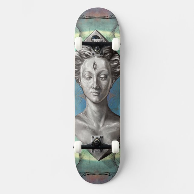 Skateboard Lilith Fantasy diosa arte púrpura (Anverso)