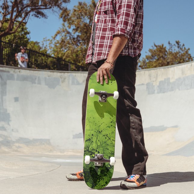 Skateboard Lima Verde Grunge con Acentos Negros (Exterior 2)