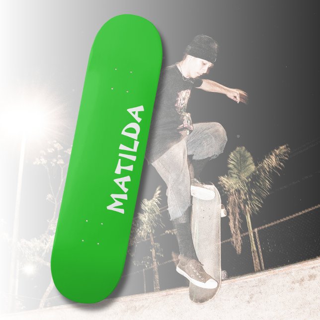 Skateboard Lime Green Modern Name | Elegante Moda (Subido por el creador)