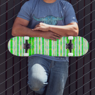 Skateboard Lime Green Stripe