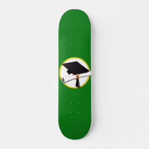 Skateboard Límite de graduación con diploma en verde