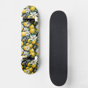 Skateboard Limones Amarillos Frescos Con Abejas Atareadas y F