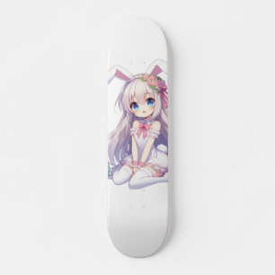Skateboard lindo, conejito anime Pascua